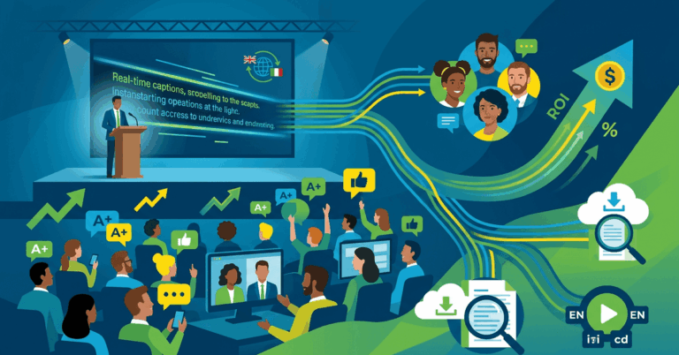 The ROI of Live Captioning: How Real-Time Captions Boost Attendance, Engagement, and Content Reach at Corporate Events - Live event captioning and translation by VerbalScribe